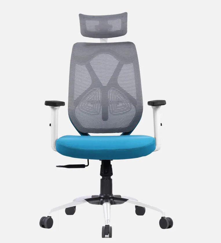 Hackter-breathable-mesh-ergonomic-chair-in-Black-and-Red-colour-front
