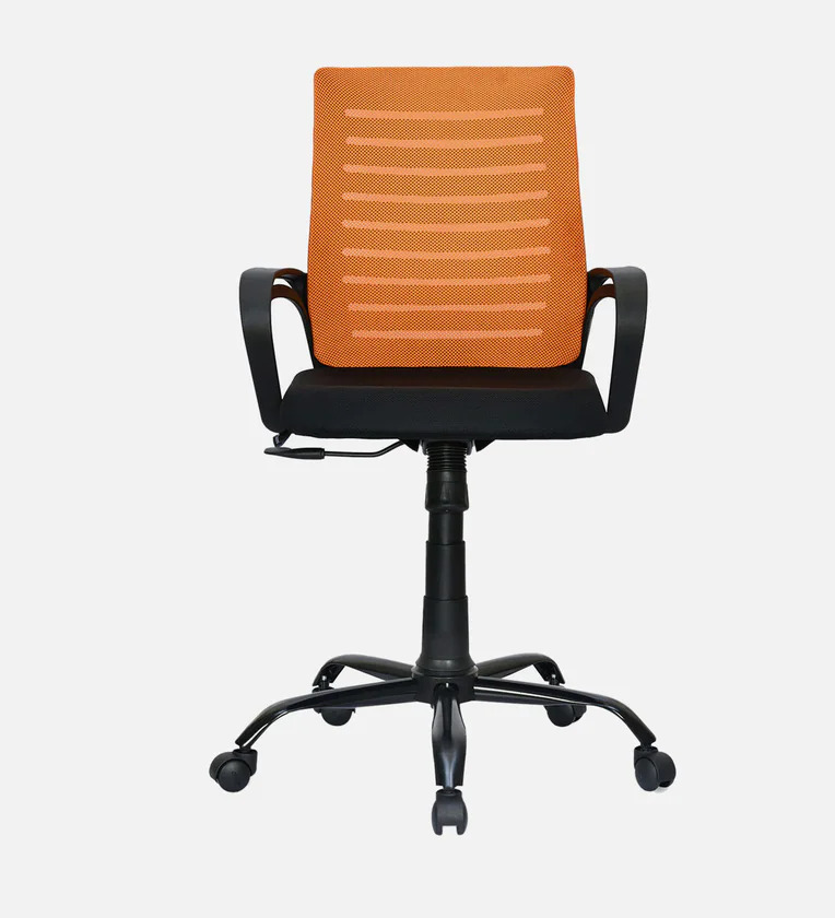 Orange-mid-back-ergonomic-chair-front